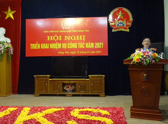 VIỆN KIỂM SÁT NHÂN DÂN TỈNH HƯNG YÊN TỔ CHỨC HỘI NGHỊ TRIỂN KHAI CÔNG TÁC NĂM 2021