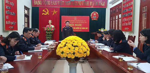 VIỆN KIỂM SÁT NHÂN DÂN HUYỆN KHOÁI CHÂU  TỔ CHỨC HỘI NGHỊ TRIỂN KHAI CÔNG TÁC NĂM 2021