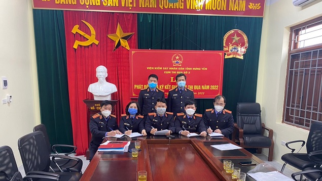 Cụm thi đua số 2 - Viện KSND tỉnh Hưng Yên phát động và ký kết giao ước thi đua năm 2022