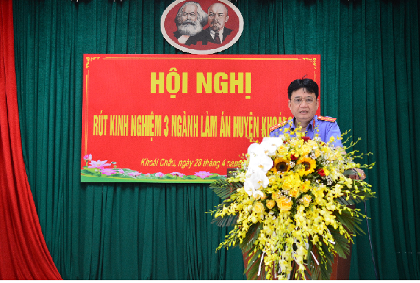 Liên ngành Công an - Viện kiểm sát - Tòa án nhân dân huyện Khoái Châu tổ chức Hội nghị liên ngành trong phối hợp giải quyết án hình sự