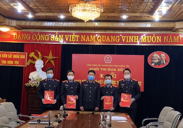 KHỐI THI ĐUA SỐ 1 VIỆN KSND TỈNH HƯNG YÊN  KÝ  KẾT GIAO ƯỚC THI ĐUA