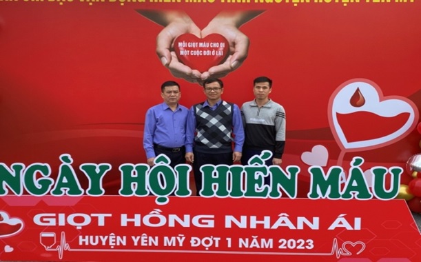 Viện kiểm sát nhân dân huyện Yên Mỹ tích cực tham gia ngày hội hiến máu “Giọt hồng yêu thương” năm 2023