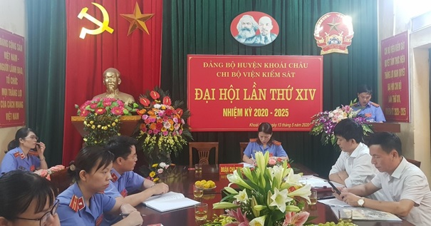 Chi bộ Viện kiểm sát nhân dân huyện Khoái Châu tổ chức Đại hội Chi bộ lần thứ XIV, nhiệm kỳ 2020-2025