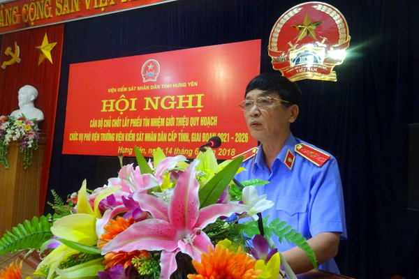 Viện KSND tỉnh Hưng Yên: Lấy phiếu tín nhiệm giới thiệu quy hoạch chức vụ Phó Viện trưởng VKS cấp tỉnh giai đoạn 2021 - 2026