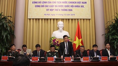 Văn phòng Chủ tịch nước họp báo công bố 9 Luật mới được thông qua